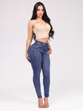 Jeans Skinny Push Up Azul Medio - vista lateral