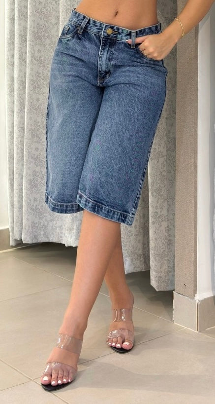 Jorts Baggy Azul Medio - vista frontal