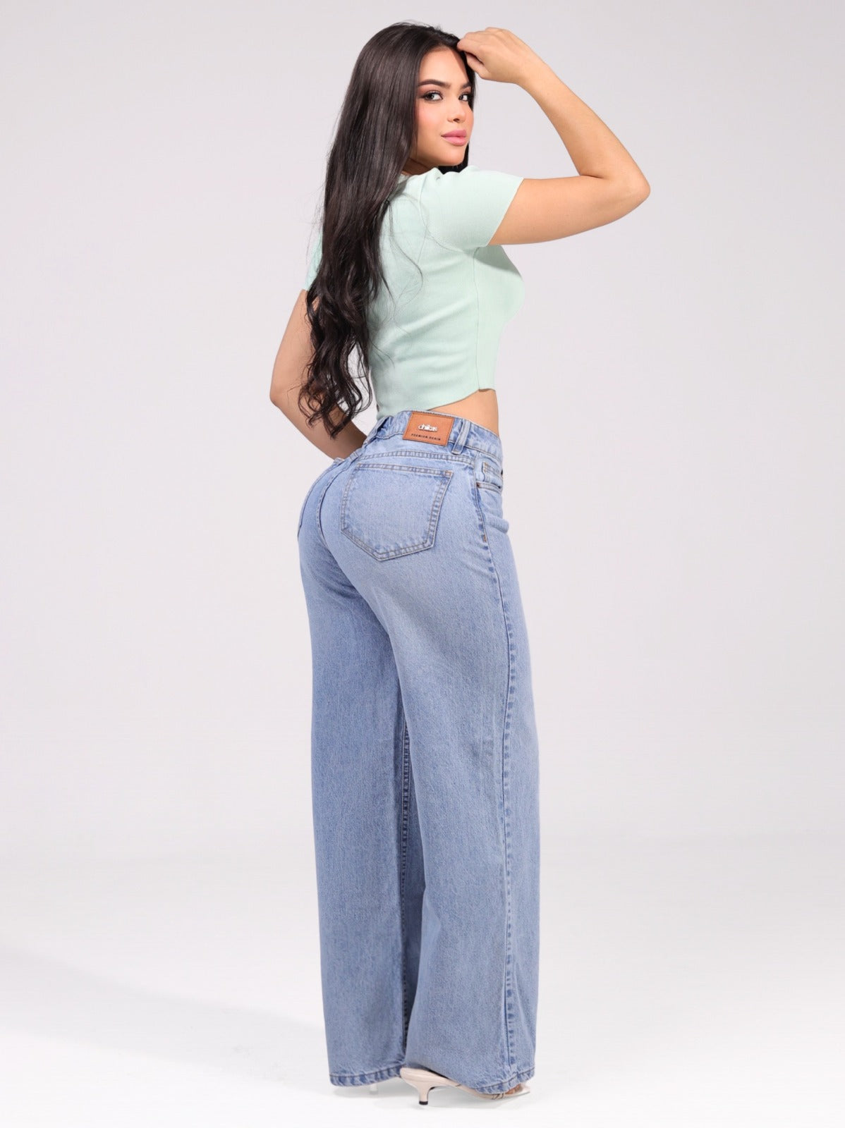 Jeans Wide Leg Azul Claro