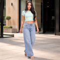 Jeans Wide Leg Azul Claro
